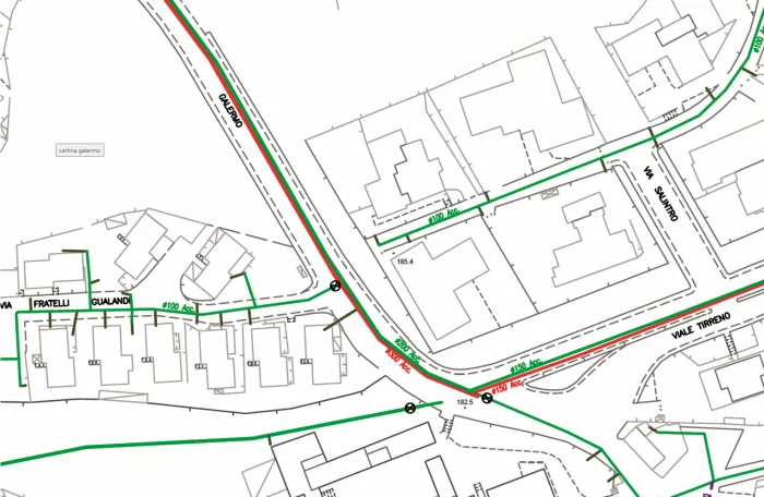 Mappa delle vie in cui si &egrave; verificata l'esplosione a San Giovanni Galermo
