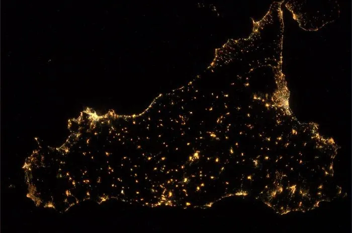 sicilia vista dallo spazio - nasa - luca parmitano