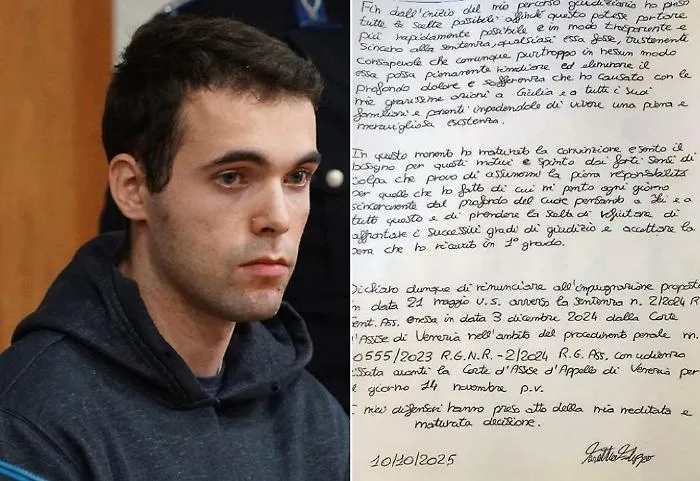 Turetta e la lettera ai giudici: &laquo;Mi pento ogni giorno per quel che ho fatto a Giulia&raquo;