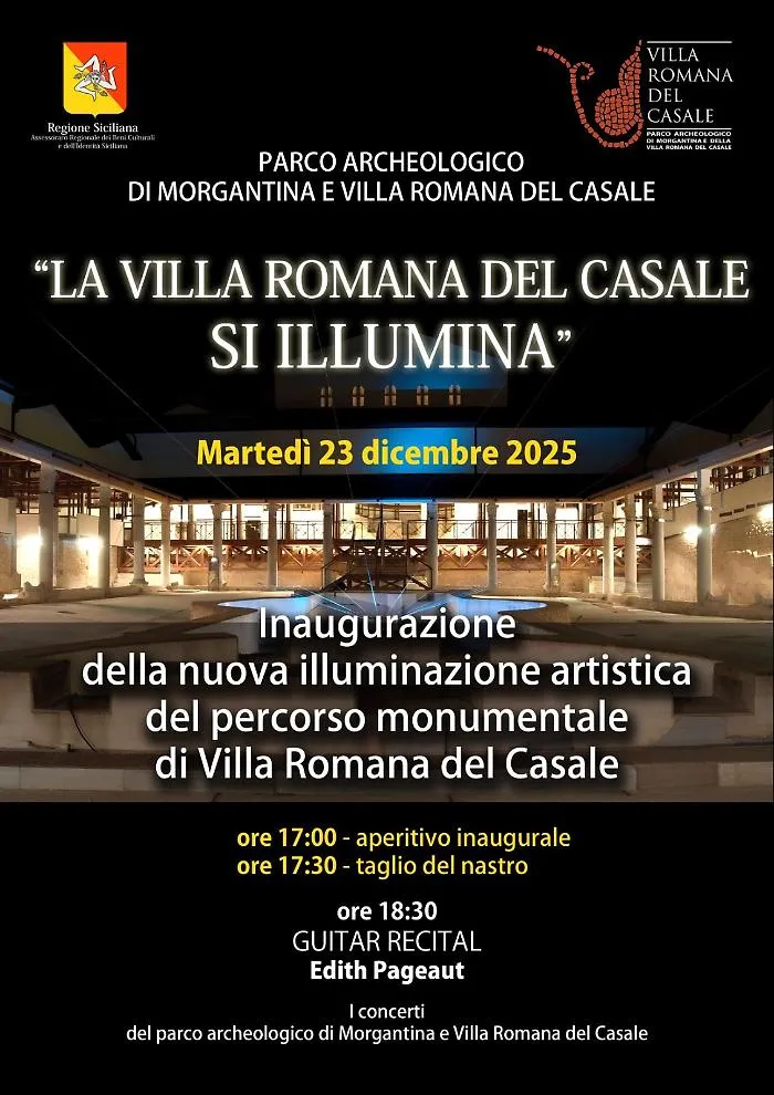 Piazza Armerina, la Villa Romana del Casale si veste di luce