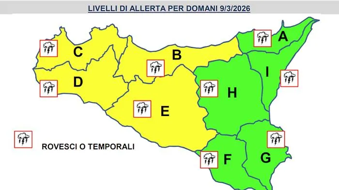 Sicilia, pioggia &ldquo;a macchia di leopardo&rdquo; e mari molto mossi: scatta l&rsquo;allerta gialla in mezza Isola