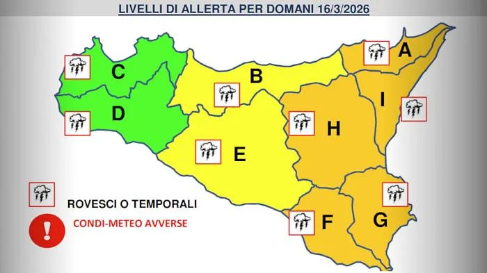 Maltempo, domani allerta arancione sulla Sicilia Orientale 