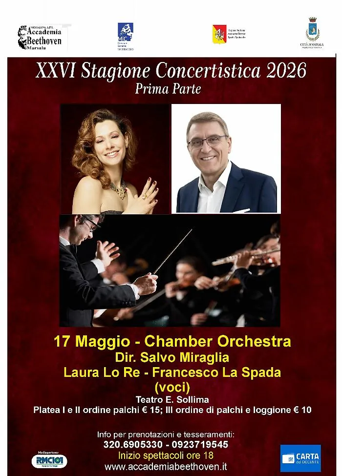 Gran finale della prima parte della XXVI stagione dell'Accademia Beethoven: Laura Lo Re e Francesco La Spada al Teatro Sollima
