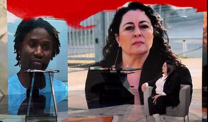 Da sinistra Louis Dassilva e la nuora di Pierina Paganelli, Manuela Bianchi