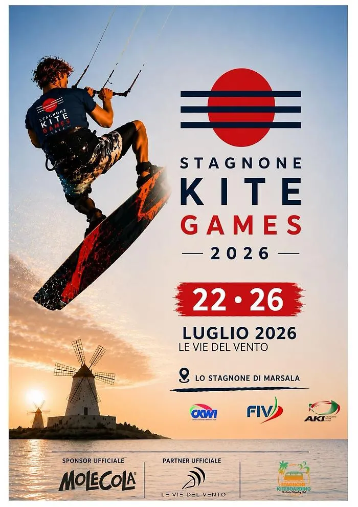 Stagnone Kite Games 2026: cinque giorni di freestyle, big air e spettacolo a Marsala