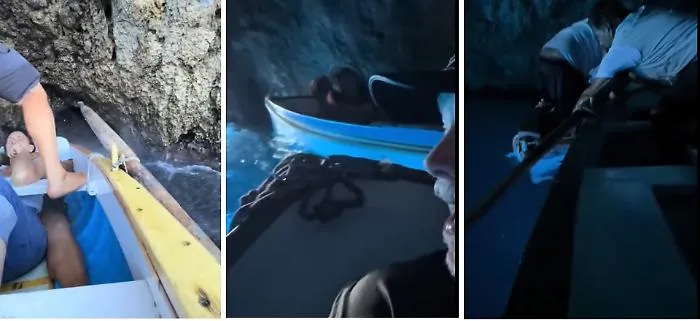 Capri, la barca cola a picco all'ingresso della Grotta Azzurra mentre gira un video