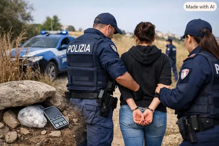 Ragusa, arrestata dalla polizia mentre nascondeva la droga sotto le pietre