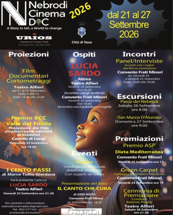 NebrodiCinemaDOC 2026, una settimana di cinema tra Naso e i Nebrodi