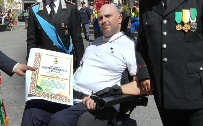 Medaglia d'Oro, una sedia a rotelle e nessun risarcimento: l'appello per il brigadiere Grasso
