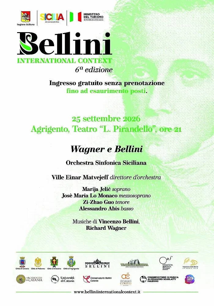 Wagner incontra Bellini ad Agrigento: serata sinfonica gratuita al Teatro Luigi Pirandello