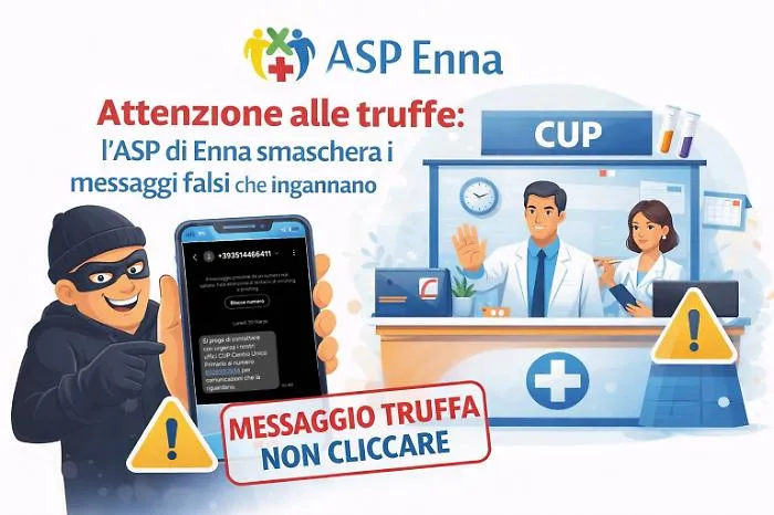 Falsi messaggi dal centro prenotazioni sanitarie: allarme dell'ASP di Enna contro la truffa dei numeri a pagamento