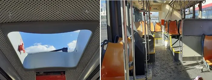 Paura a bordo di un bus dell'Amts: sfondano la botola del tetto con il lancio di un oggetto e feriscono una passeggera 