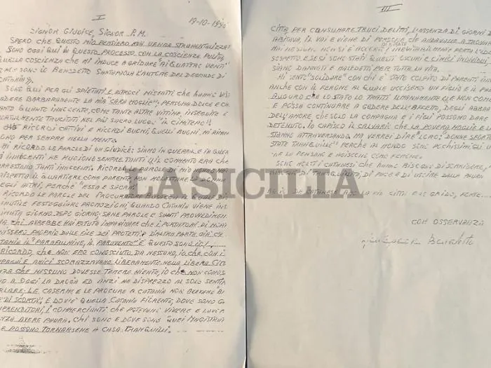 &laquo;Sono Nitto Santapaola e ora vi scrivo la mia verit&agrave;&raquo;, l'ultima arringa del boss