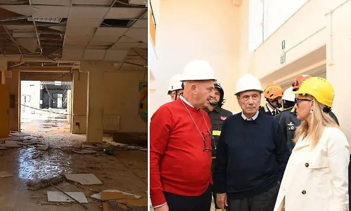 Trombe marine, Schifani nei luoghi devastati: &laquo;Risorse disponibili e presto gli alunni torneranno a scuola&raquo;