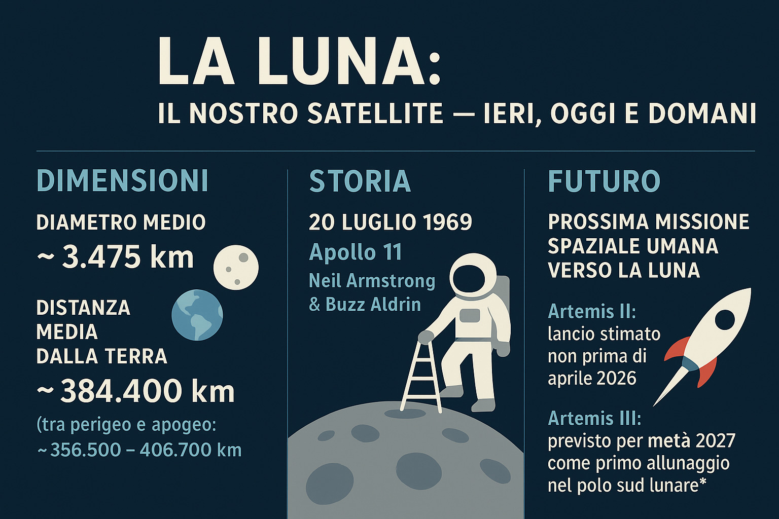 Luna osservata durante la Notte Internazionale dell’Osservazione della Luna
