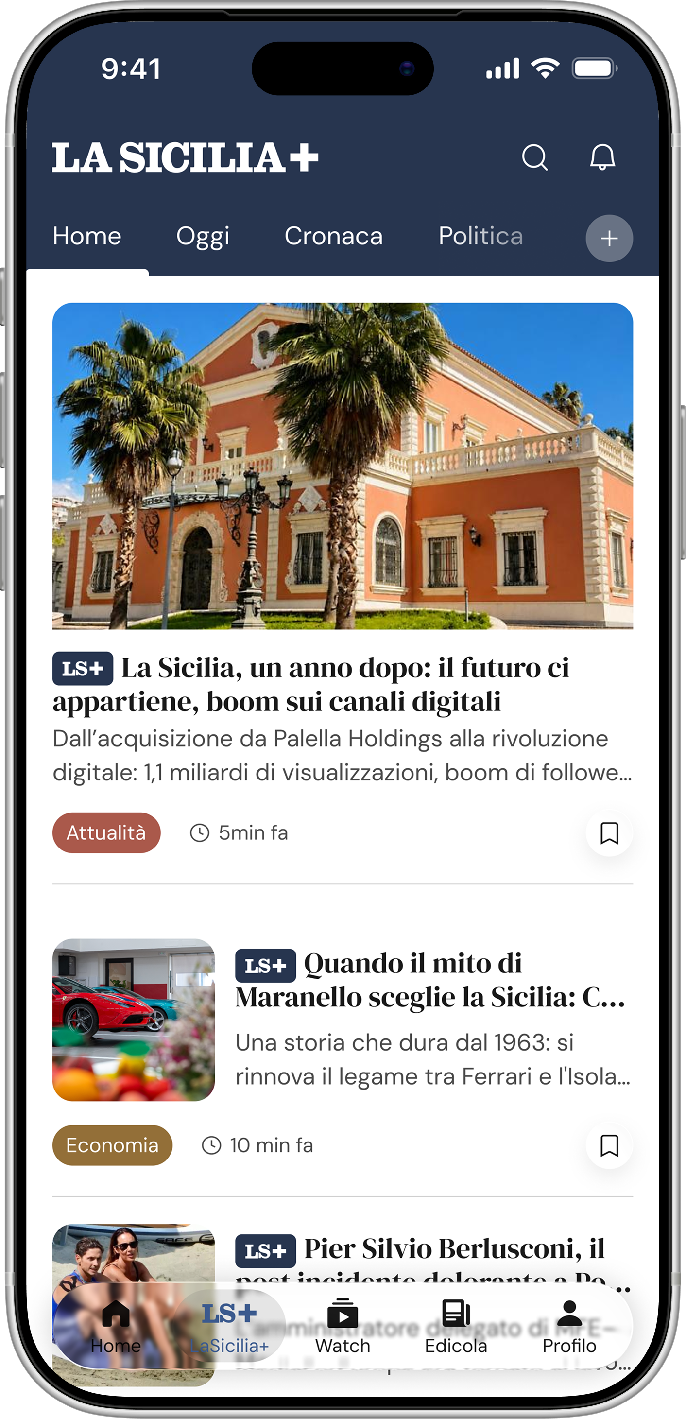 App La Sicilia su mobile
